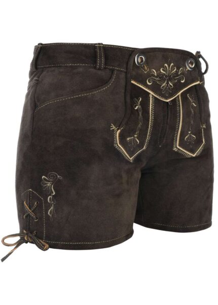 Anna Brown Lederhosen Shorts für Damen