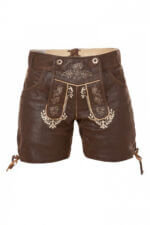 Braune Wildleder High-Waist Lederhosen