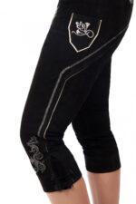 Elegant Black Kniebund Lederhosen
