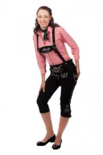 Elegant Black Kniebund Lederhosen