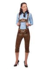 Damen Kniebund-Lederhosen in Braun