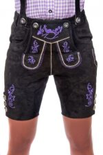 Women's Embroidered Sophie Black Lederhosen