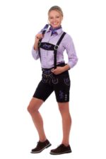 Women's Embroidered Sophie Black Lederhosen