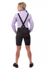 Women's Embroidered Sophie Black Lederhosen