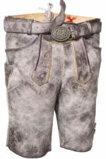 Florian Herren Lederhosen – Premium Ziegenleder, Smokey Grey