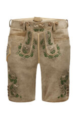 Ostarrichi Lederhosen mit grüner Stickerei